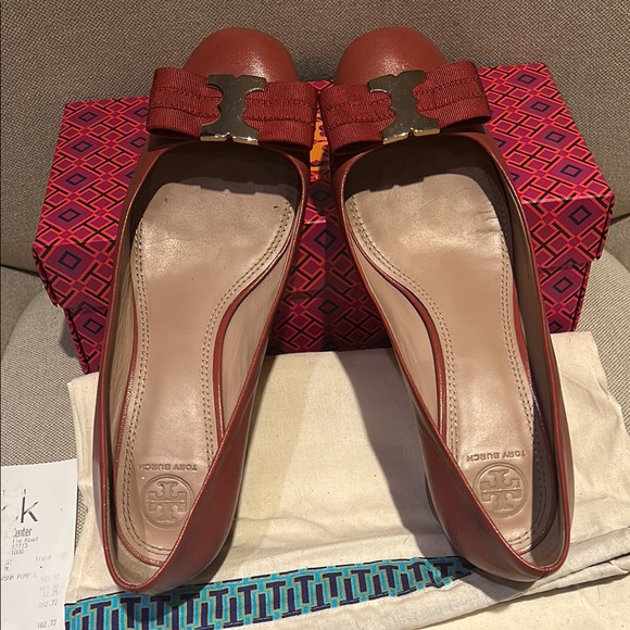 Tory Burch Burnt Orange Leather Women's Heels - Picture 8 of 12